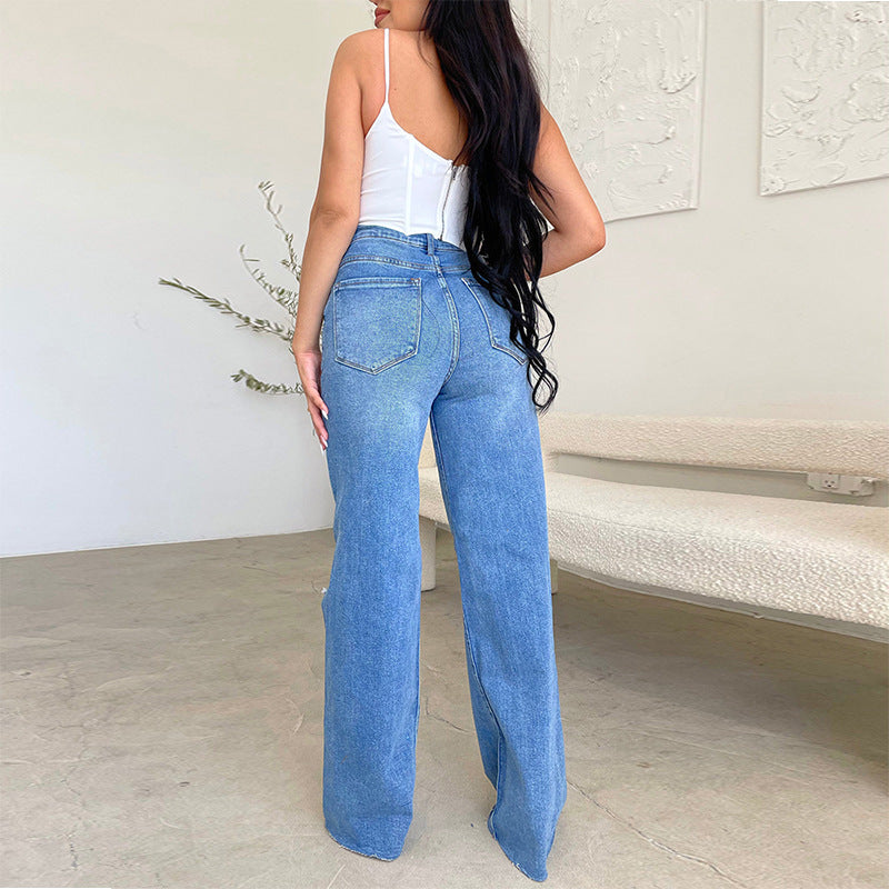 Ripped Wide Leg Jeans