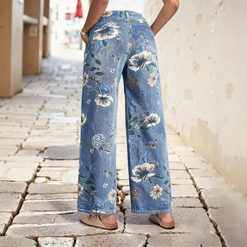 Floral Wide Leg Jeans