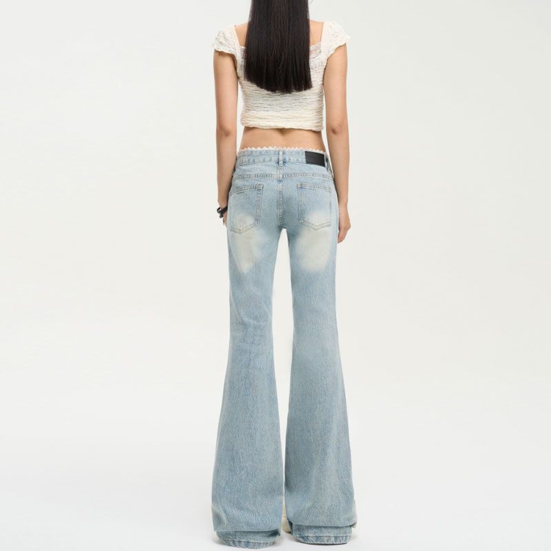 Lace Waist Flare Jeans