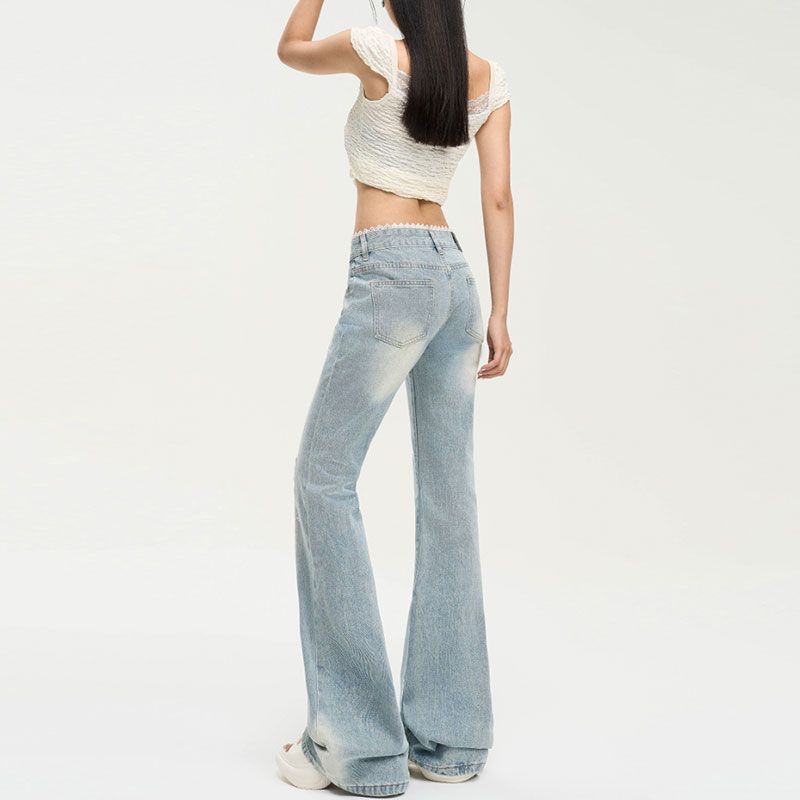 Lace Waist Flare Jeans